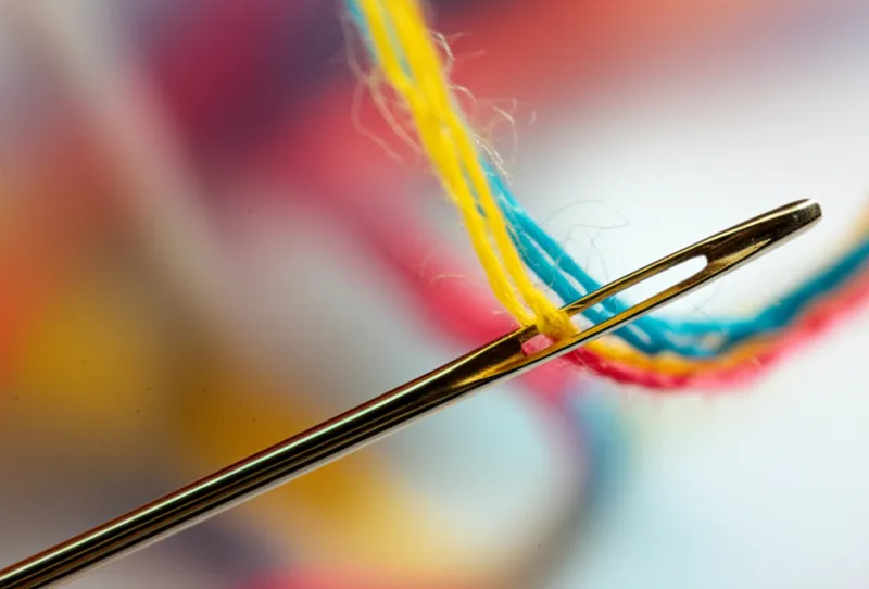 Illustration visuelle du mot « threaded » - Enfiler