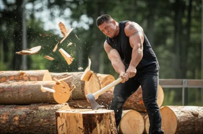 Illustration woodchopping