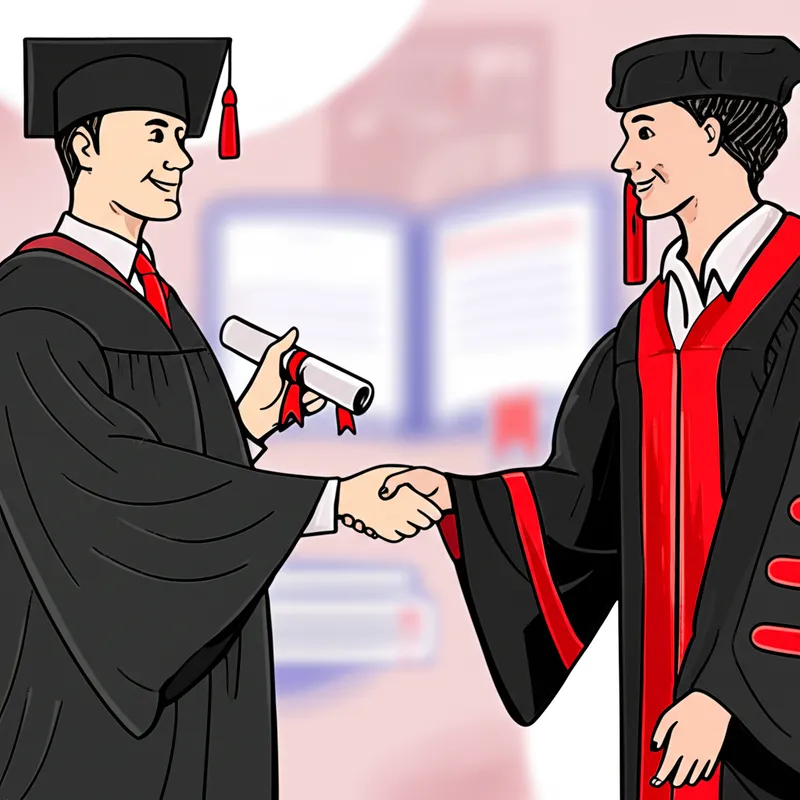 Illustration visuelle du mot « graduation » - Diplôme, remise de diplôme