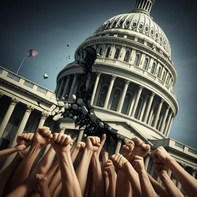 Illustration overthrowing