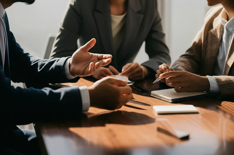 Ilustración visual de la palabra "conference" - Conferencia, reunión, debate