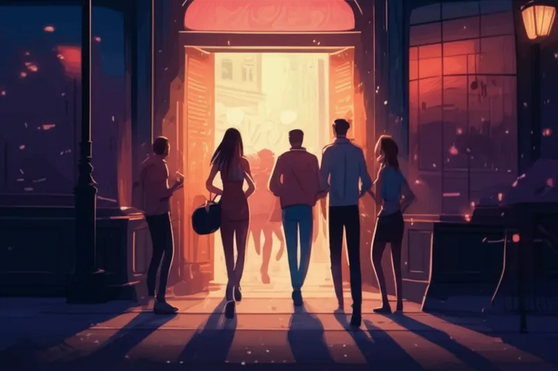 Illustration visuelle du mot « nightclub » - Discothèque, boîte de nuit