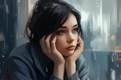 Illustration sighing - Image 1