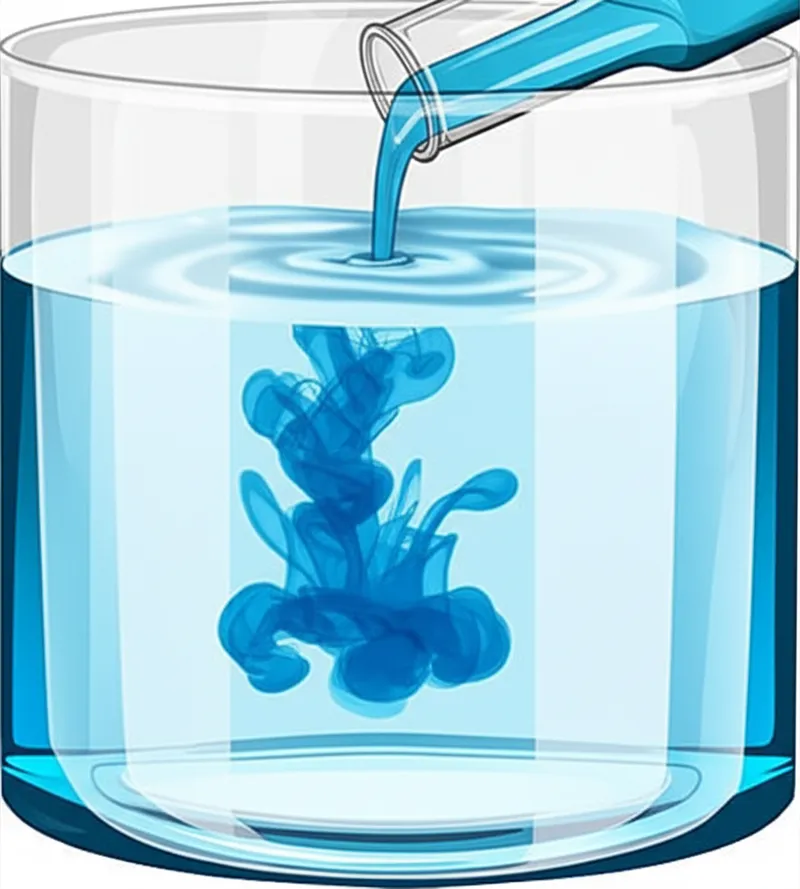 Visual illustration for the word "solution" - A homogeneous mixture, which may be liquid, gas or solid, formed by dissolving one or more substances.