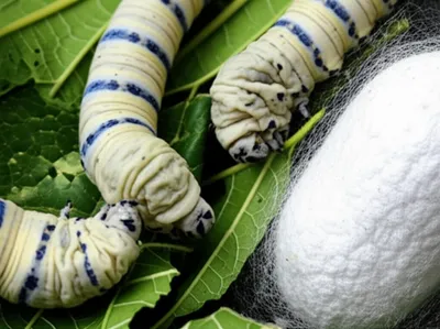 Illustration silkworms - Image 1