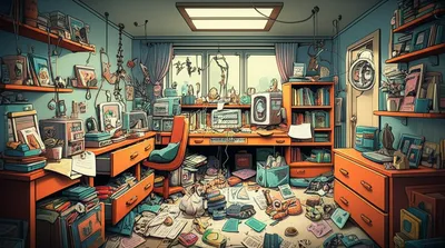 Illustration cluttering