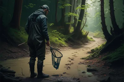 Illustration crayfishing