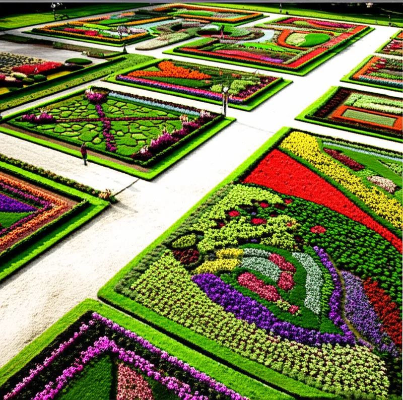 Ilustración visual de parterre: Parterre, jardín con parterres - Imagen 1
