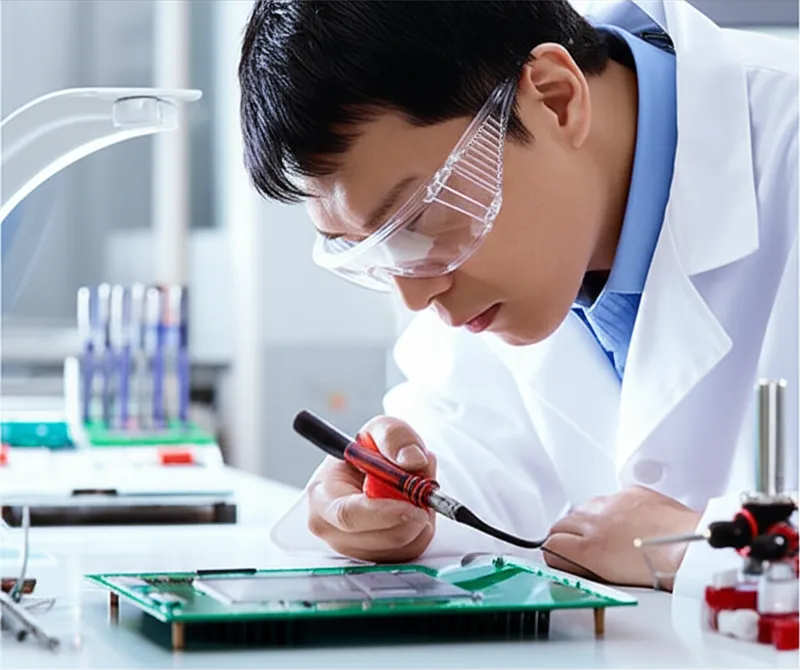 Visual illustration for the word "technician" - A person who studies or practises technology.