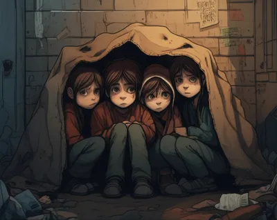 Illustration huddled - Image 1