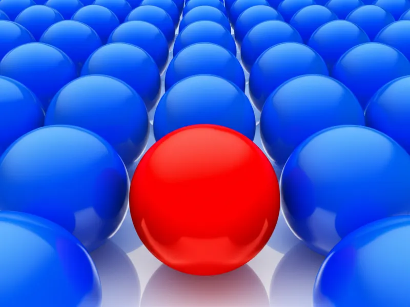 单词"distinctive"的视觉插图 - 特点，特色，特征。
