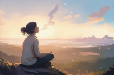 Illustration exhaling