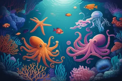 Illustration starfishes - Image 1