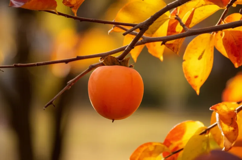 Illustration visuelle du mot « kakis » - Kaki, plaquemine du Japon