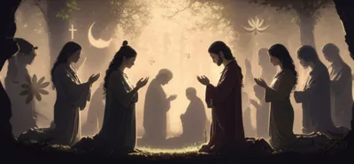 Illustration worshipping