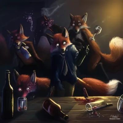 Illustration foxes - Image 1