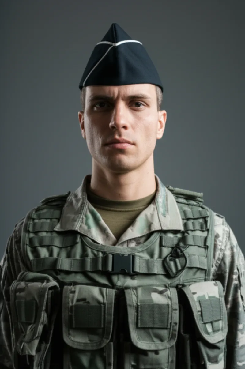 Illustration visuelle du mot « effective » - Un soldat en état de service