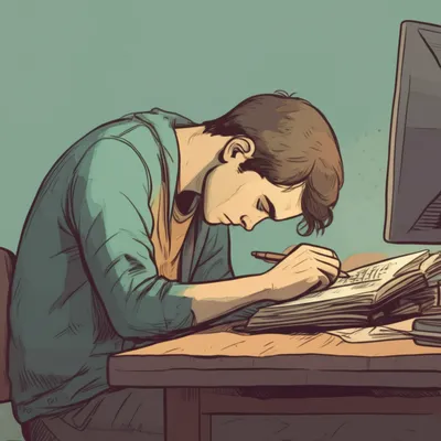 Illustration slouching - Image 1