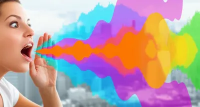 توضيح مرئي للكلمة "loudly" - بصوت عالٍ، جهراً