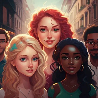 Illustration caucasians - Image 1