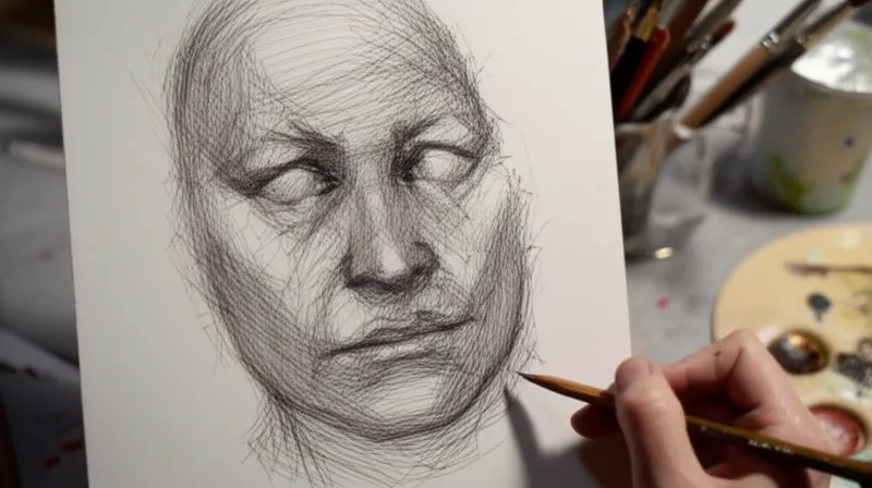 Illustration visuelle du mot « sketch » - Esquisse, ébauche