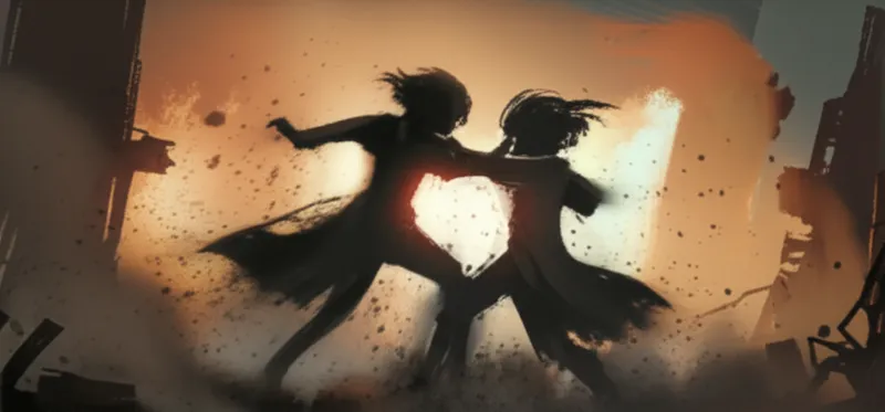 Visuelle Darstellung für das Wort „fought" - Kämpfte, stritt