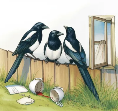 Illustration magpies - Image 1