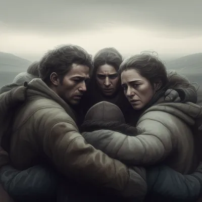 Illustration huddled - Image 1