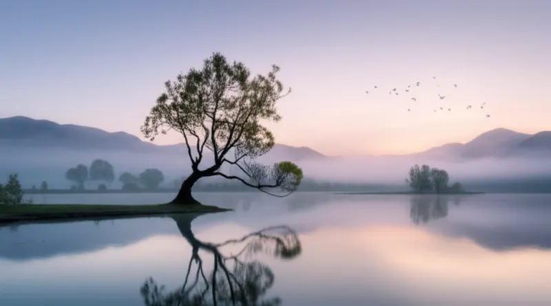 Ilustración visual de la palabra "peacefully" - Pacíficamente, en paz