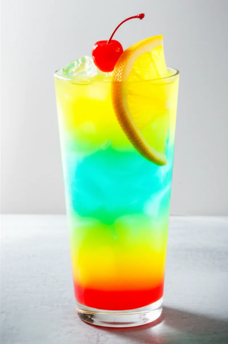 单词"cocktail"的视觉插图 - 鸡尾酒，混合酒精饮料
