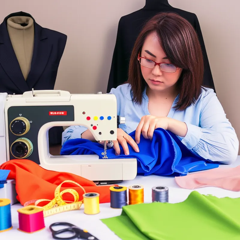 Illustration visuelle du mot « seamstress » - Couturière