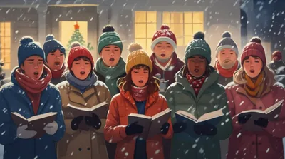 Illustration caroling - Image 1