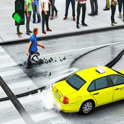 Illustration jaywalking