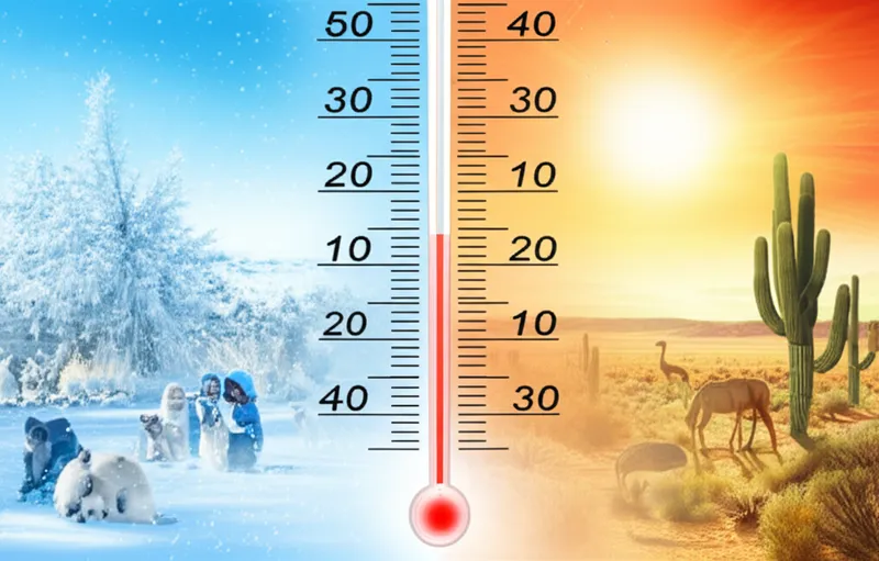 Ilustración visual de la palabra "temperatures" - Temperaturas
