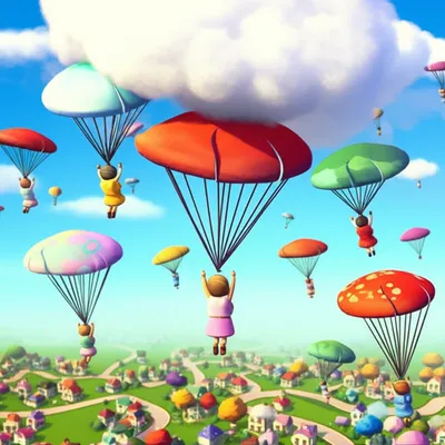 Illustration parachutes - Image 1