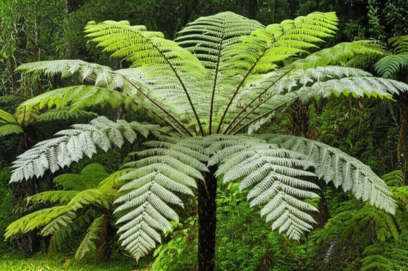 Ilustración visual de la palabra "pongas" - Helecho arbóreo de Nueva Zelanda