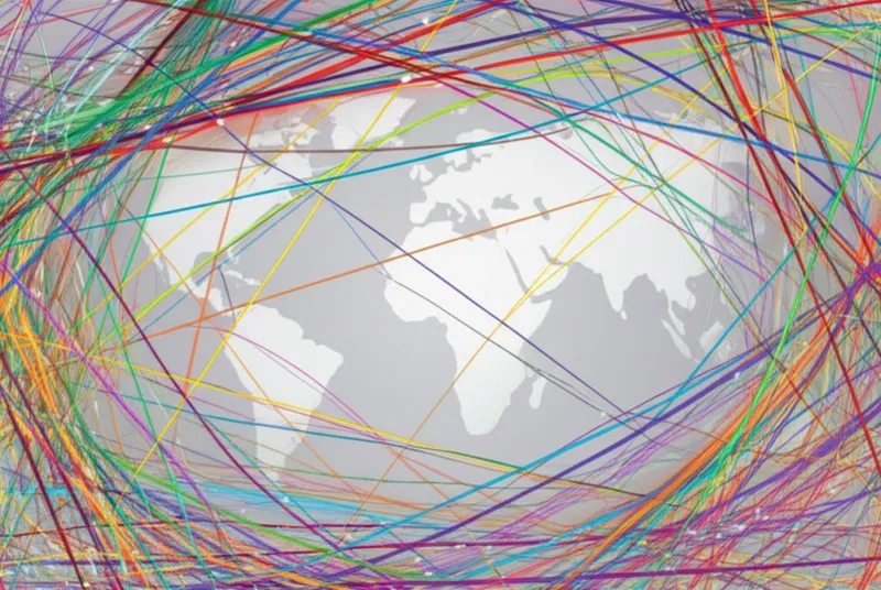 Ilustración visual de la palabra "interconnected" - Interconectar, conectar entre sí