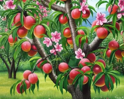 Illustration peaches