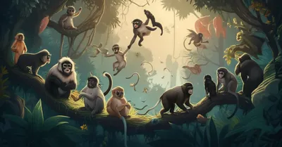 Illustration monkeys - Image 1