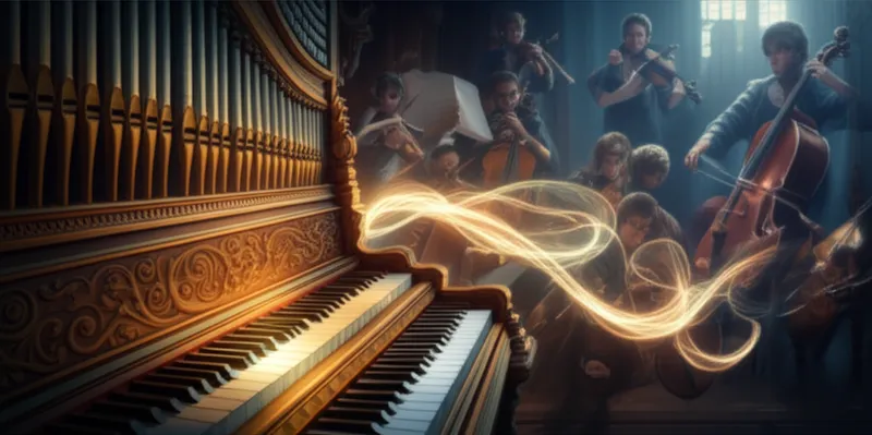 Ilustración visual de la palabra "continuo" - Bajo continuo