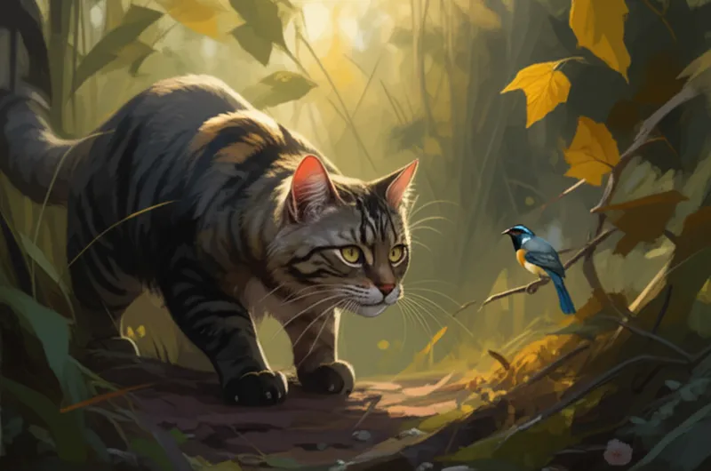 Illustration visuelle du mot « stalked » - Traquer, approcher furtivement