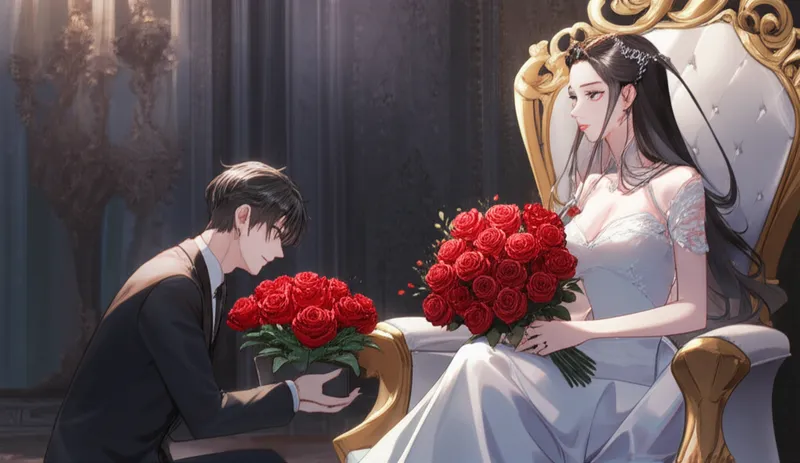 Illustration visuelle du mot « courtship » - La cour, les avances