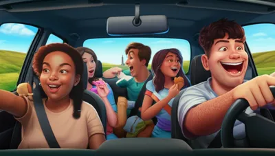 Illustration carpooling