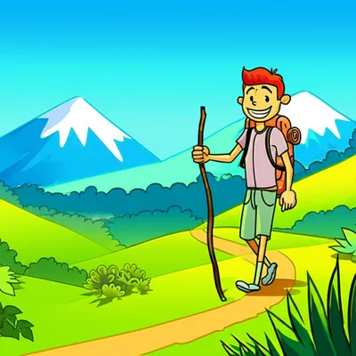 Illustration hiking