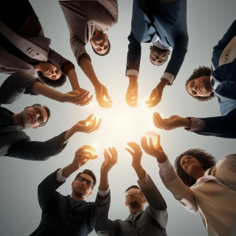 单词"communicating"的视觉插图 - 沟通，交流。
