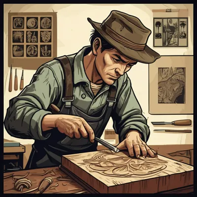 Illustration woodcutter - Image 1