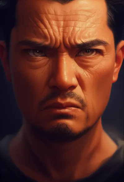 Illustration scowling - Image 1