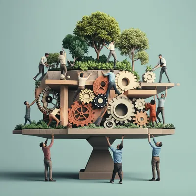 Illustration visuelle du mot « constitution » - Établissement, constitution; composition, structure