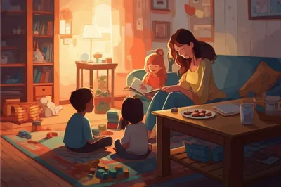 Illustration babysitting - Image 1