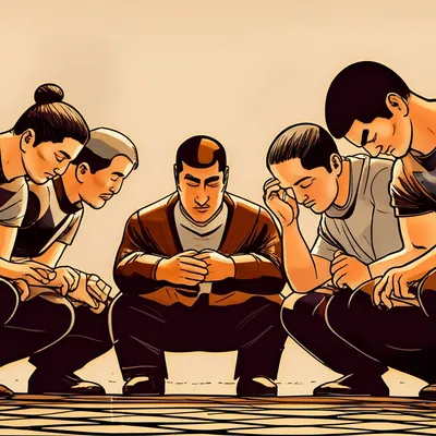 Illustration huddled - Image 1